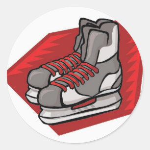 Ice Hockey Skates Classic Round Sticker