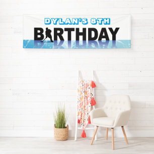 ICE HOCKEY SKATING Birthday Party Photo-Op Memory Banner
