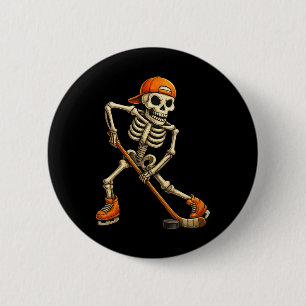 Ice Hockey Skeleton Halloween Costume Men Boys Kid 6 Cm Round Badge
