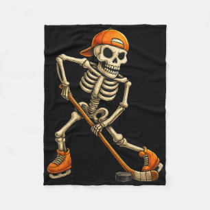 Ice Hockey Skeleton Halloween Costume Men Boys Kid Fleece Blanket