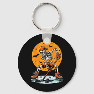 Ice Hockey Skeleton Spooky Boys Halloween Hockey P Key Ring