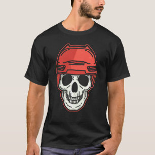 Ice Hockey Skull Skeleton Scary Cool Halloween Cos T-Shirt