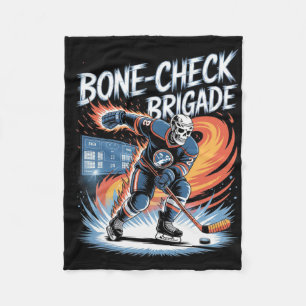 Ice Hockey Skull Team Bone-check Power Funny Hallo Fleece Blanket