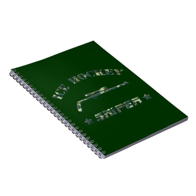 Ice Hockey Sniper (green) Notebook (Right Side)
