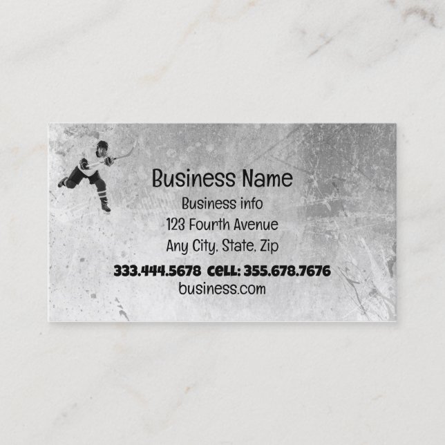 Ice Hockey Sport Player Business Card (Front)