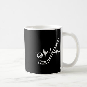 Ice Hockey Sport Player Stick And Byll Heartbeat G Coffee Mug