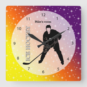 Ice Hockey Square Wall Clock