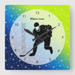 Ice Hockey Square Wall Clock