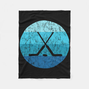 Ice Hockey Stick Hockey Sport Retro Vintage Ocean Fleece Blanket