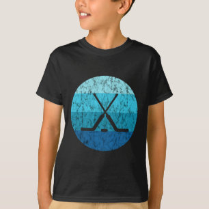 Ice Hockey Stick Hockey Sport Retro Vintage Ocean T-Shirt