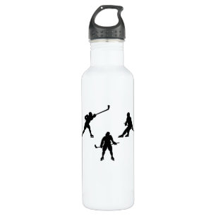 Ice hockey stick player silhouette cool sport gift 710 ml water bottle