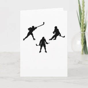 Ice hockey stick player silhouette cool sport gift card