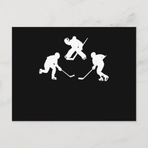 Ice hockey stick player silhouette cool sport gift postcard