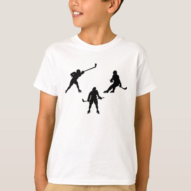 Ice hockey stick player silhouette cool sport gift T-Shirt (Front)