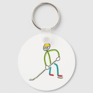 Ice Hockey Stickman Key Ring