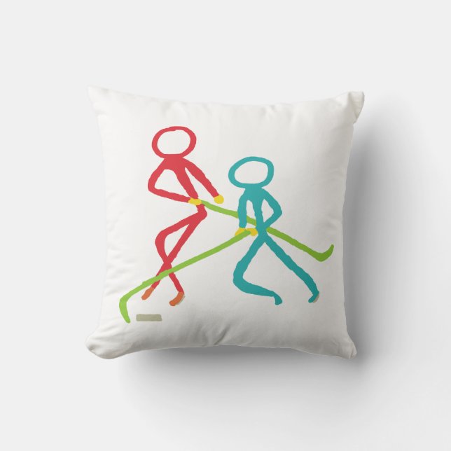 Ice Hockey Stickmen Cushion (Front)