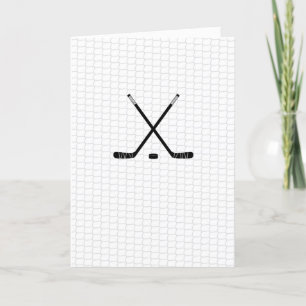 Ice Hockey Sticks Puck Net THANKS COACH Team Thank You Card