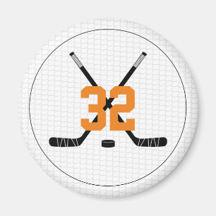 Ice Hockey Sticks Puck Player Number Team Colour Magnet