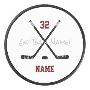 Ice Hockey Sticks Team Custom Player Name Number Puck