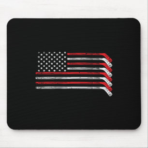 Ice Hockey Sticks Us Flag Patriotic Player Men Boy Mouse Mat