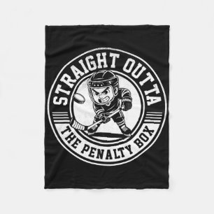 Ice Hockey Straight Outta Penalty Box Funny Player Fleece Blanket