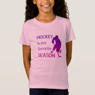 Ice Hockey t-shirt Favorite season fan purple pink