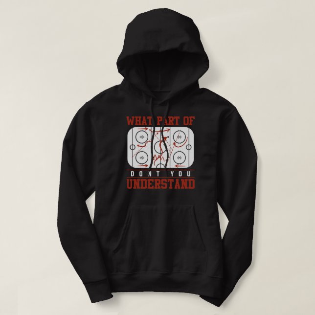 Ice Hockey Tactics Coach Funny Gift Ice Hockey Ess Hoodie (Design Front)