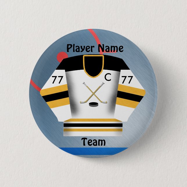 Ice Hockey Team Jersey Button (Front)