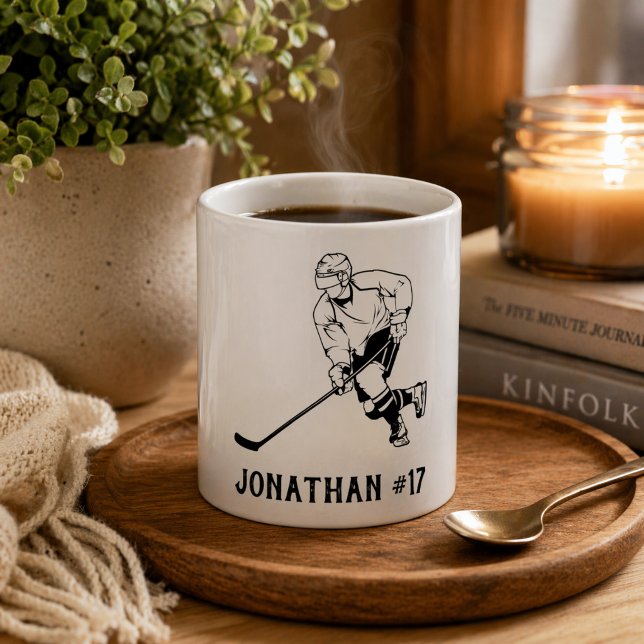 Ice Hockey Team Player Monogram Coffee Mug (Creator Uploaded)