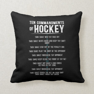 Ice Hockey Ten Commandments Of Hockey Vintage Cushion