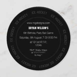 Ice Hockey theme Invitation