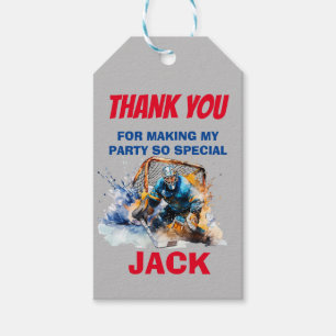 Ice Hockey Theme Thank You Gift Tag