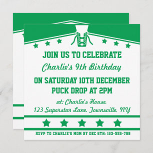 Ice Hockey Themed Jersey Party Invites Template