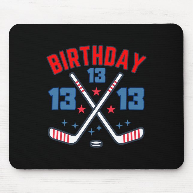 Ice Hockey Thirteen Birthday Boy 13th Party Boys A Mouse Mat (Front)