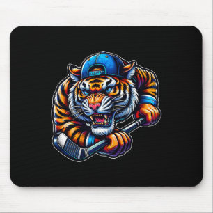 Ice Hockey Tiger Fierce Competition  Mouse Mat