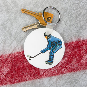 Ice Hockey Time Keychain