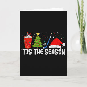 Ice Hockey Tis The Season Funny Christmas Hockey F Card