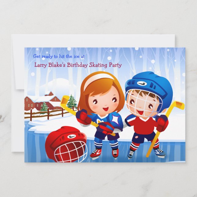 Ice Hockey Tots Invitation (Front)