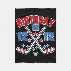 Ice Hockey Twelve Birthday Boy 12th Party Boys Age Fleece Blanket
