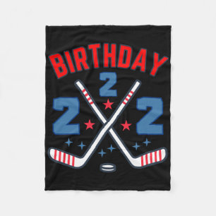 Ice Hockey Two Birthday Boy 2nd Party Boys Age 2  Fleece Blanket