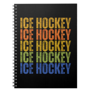 Ice Hockey Typography Notebook