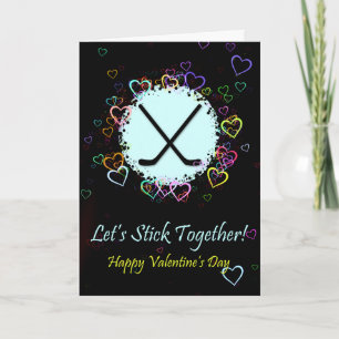 Ice Hockey Valentine's Day Card, Customisable Holiday Card