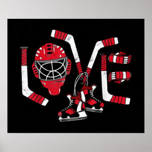 Ice Hockey Valentines Day Poster