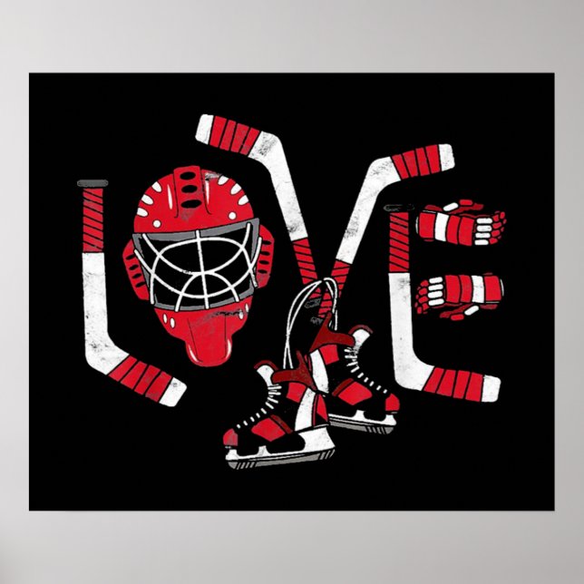 Ice Hockey Valentines Day Poster (Front)