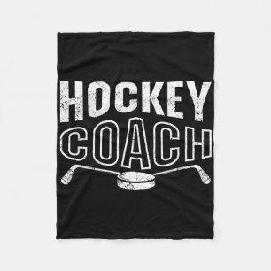 Ice Hockey Vintage Coach Hockey Coach  Fleece Blanket