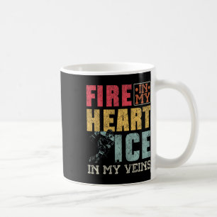Ice Hockey Vintage Fire In My Heart Ice In My Vein Coffee Mug