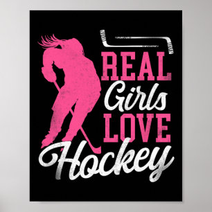 Ice Hockey Vintage Girl Poster