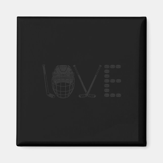 Ice Hockey Vintage Love Love  Magnet (Front)