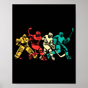 Ice Hockey Vintage Performance Poster