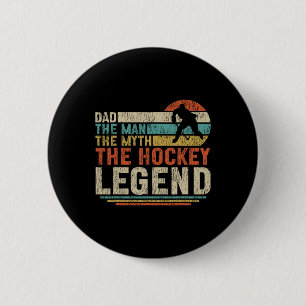Ice Hockey Vintage Retro Dad Father Dad The Man Th 6 Cm Round Badge